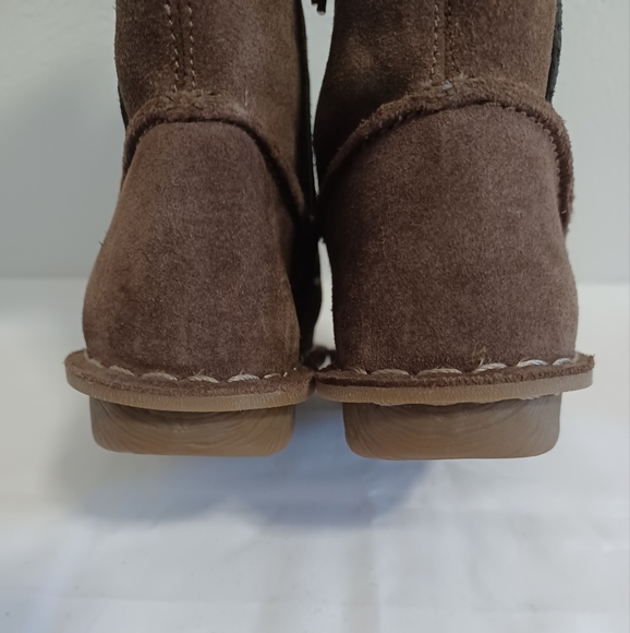 Clarks  Toddler Girls Brown boots suede leather size 8F  side zipper - Picture 6 of 8